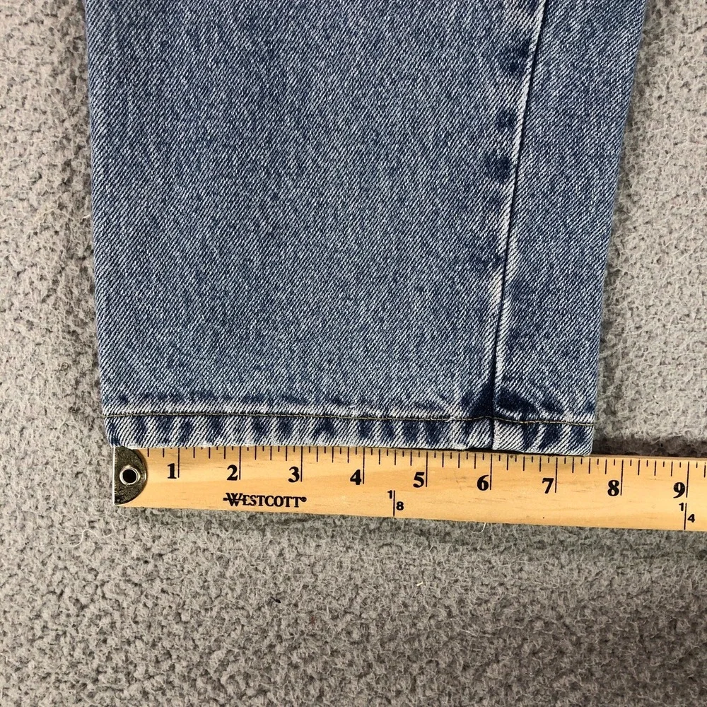 VTG Tommy Hilfiger Jean Men 34x32 (Fits 32x31) Blue Flag Patch Logo Straight 90s
